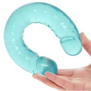 Crystal Jellies 12 Inch Double Dildo in Teal