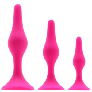 Luxe Beginner Silicone Butt Plug Kit in Pink