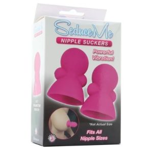 Seduce Me Vibrating Nipple Suckers in Pink